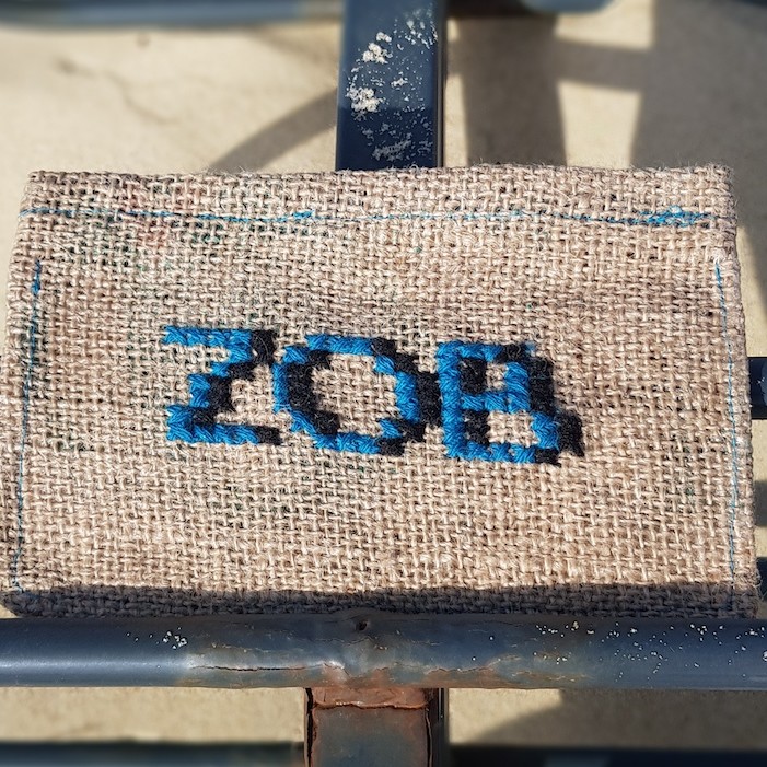 Porte-monnaie, 18,5X12cm, toile de jute by brocintothemoon