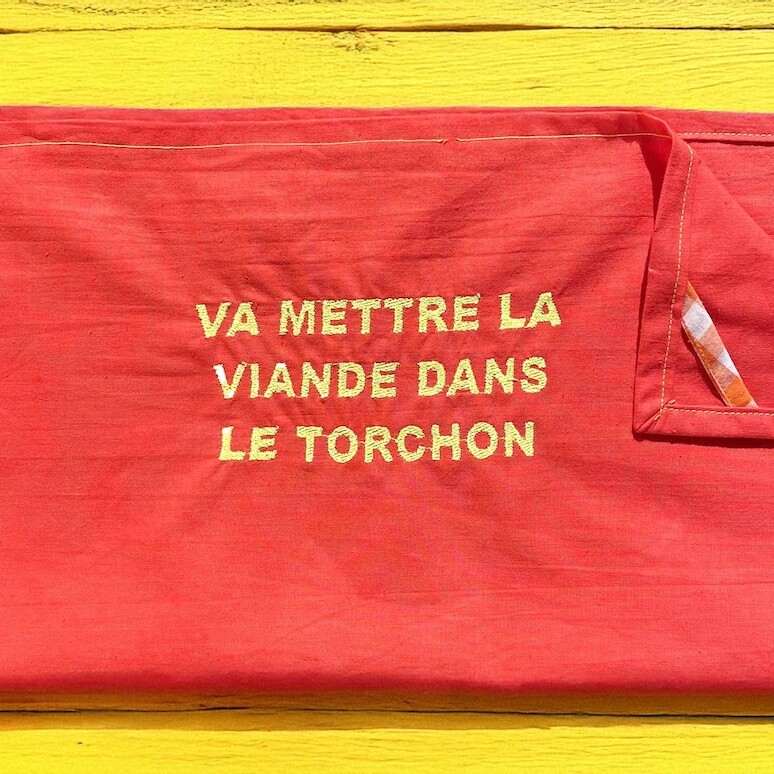 Torchon de cuisine, 100% coton, broderie machine 