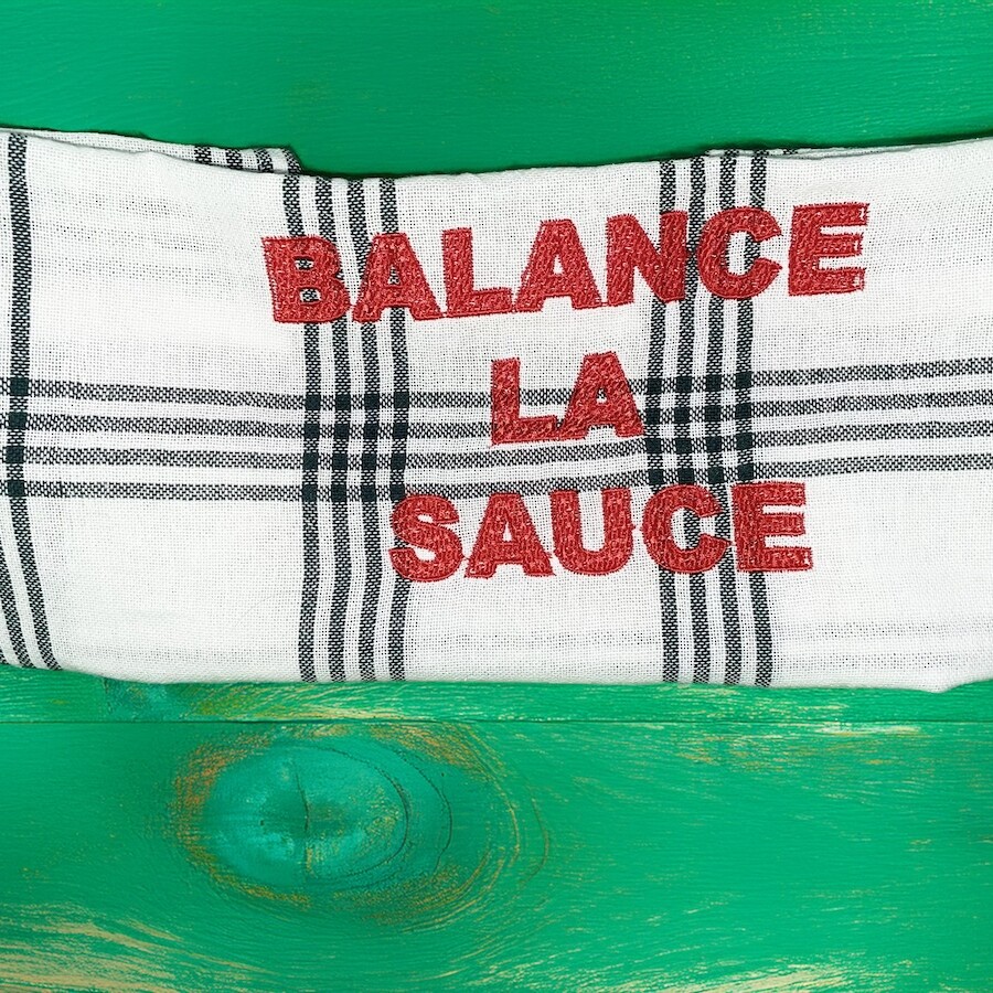 TORCHON DE CUISINE BALANCE LA SAUCE EN COTON