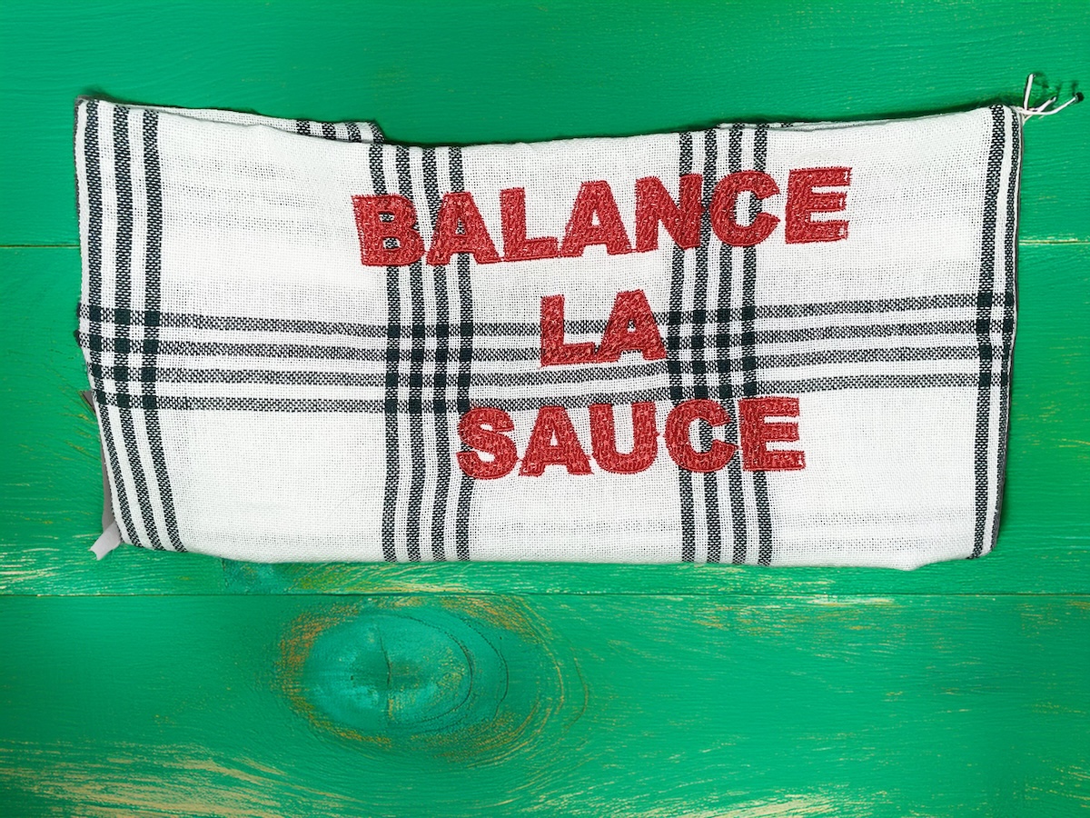 TORCHON DE CUISINE BALANCE LA SAUCE EN COTON