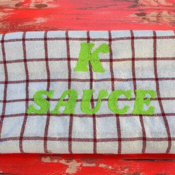 torchon en coton, broderie K SAUCE by brodeintothemoon