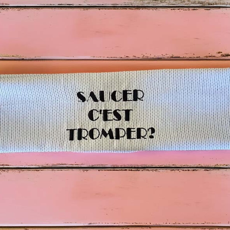 TORCHON EN COTON BRODERIE SAUCER C'EST TROMPER