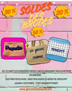 SOLDES BRODE INTO THE MOON, CABAS, POCHETTES, TORCHONS, BRODERIE DROLE